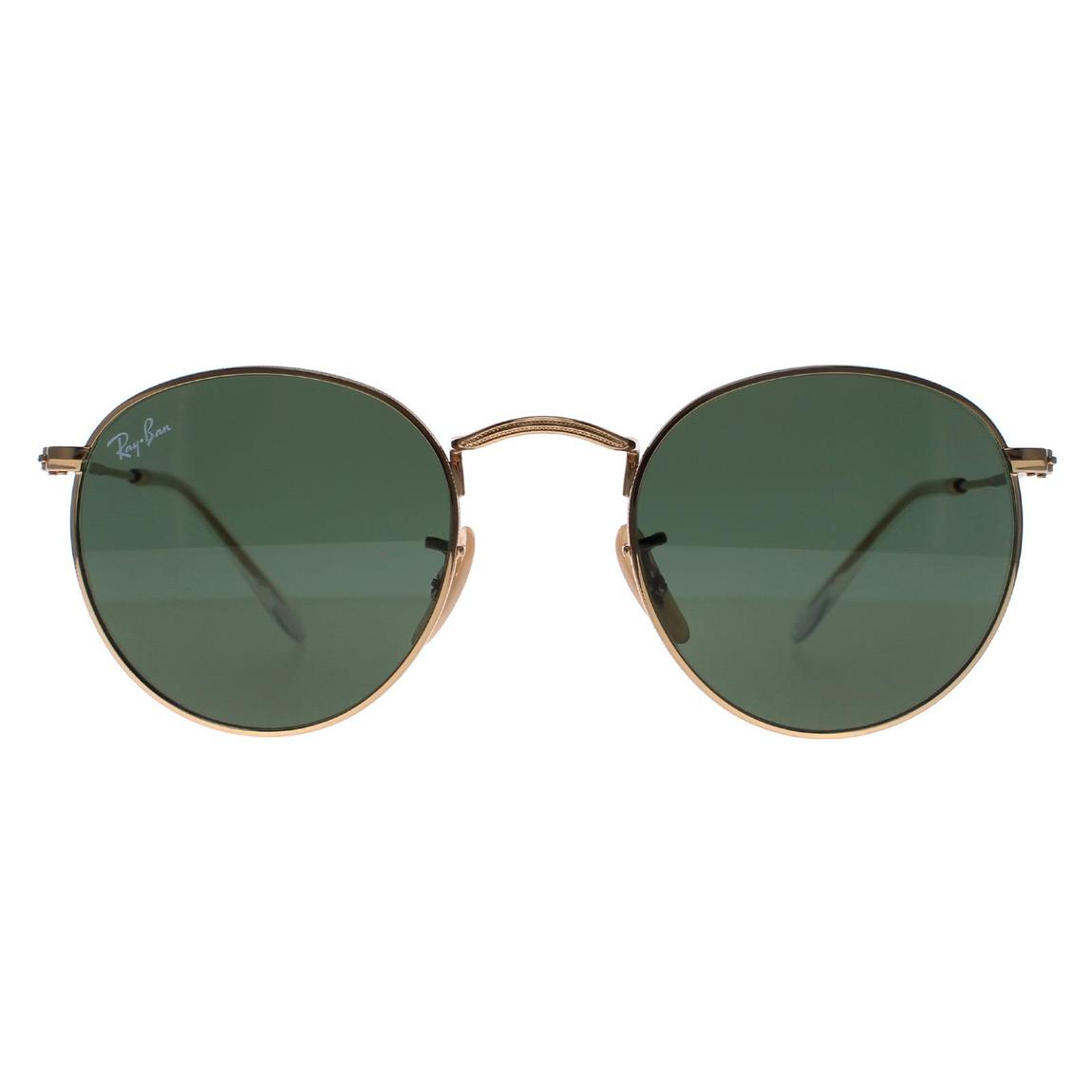 Ray-Ban Sunglasses Round Metal 3447 001 Gold Green 47mm main product photo
