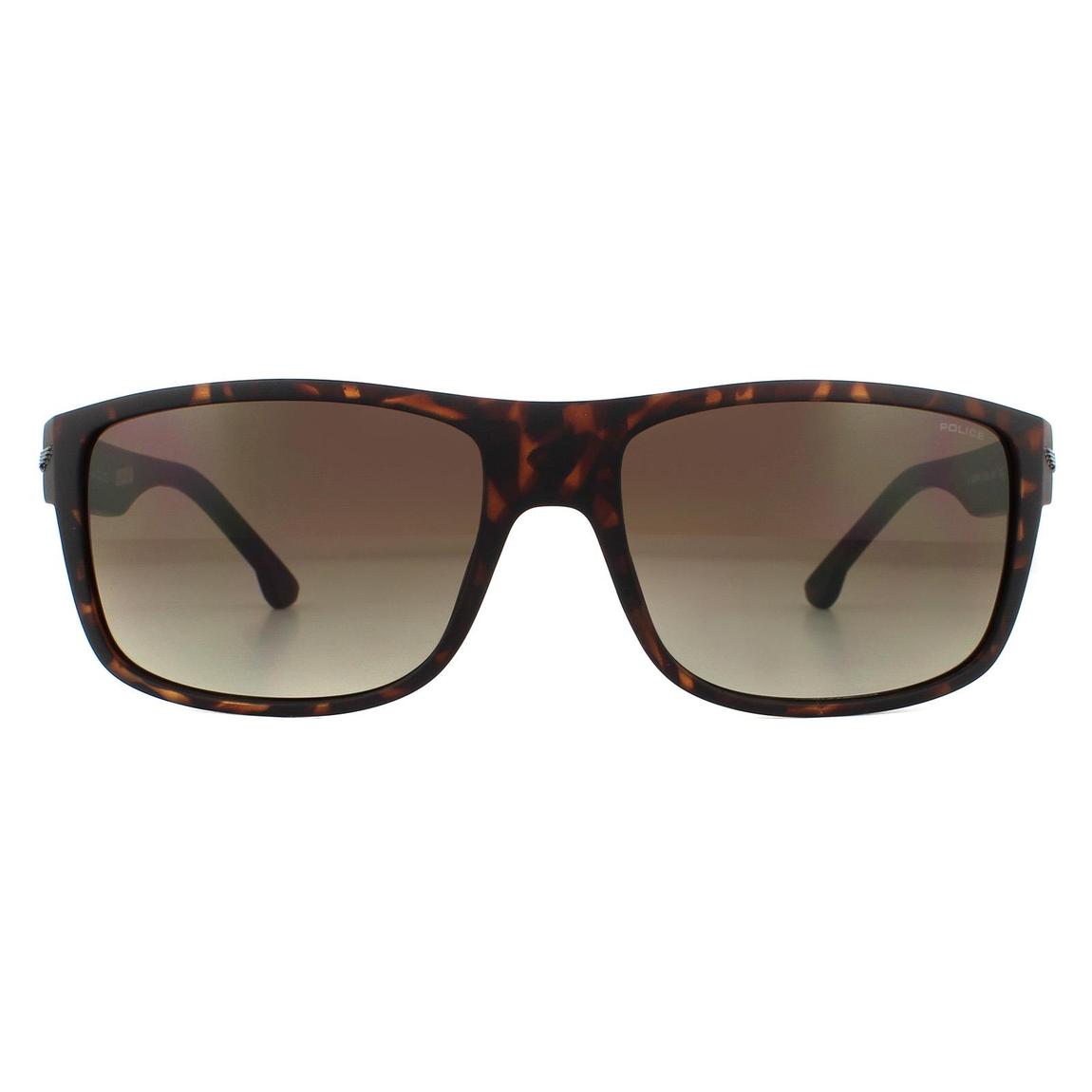 Police Sunglasses SPLB39 Tailwind 4 0738 Matte Dark Havana Smoke Brown Gradient main product photo