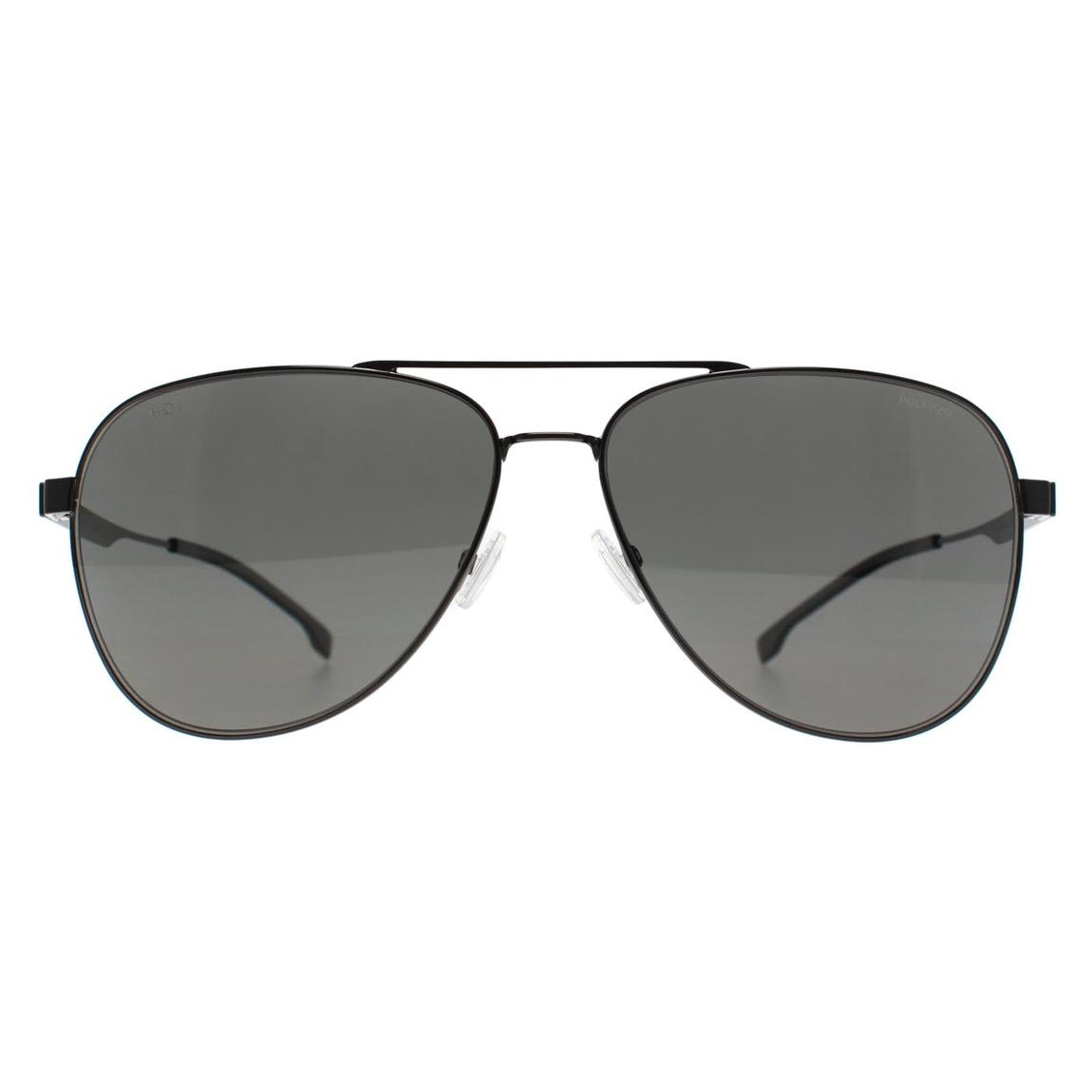 Hugo Boss Sunglasses BOSS 1641/S V81 M9 Black Ruthenium Grey Polarized main product photo