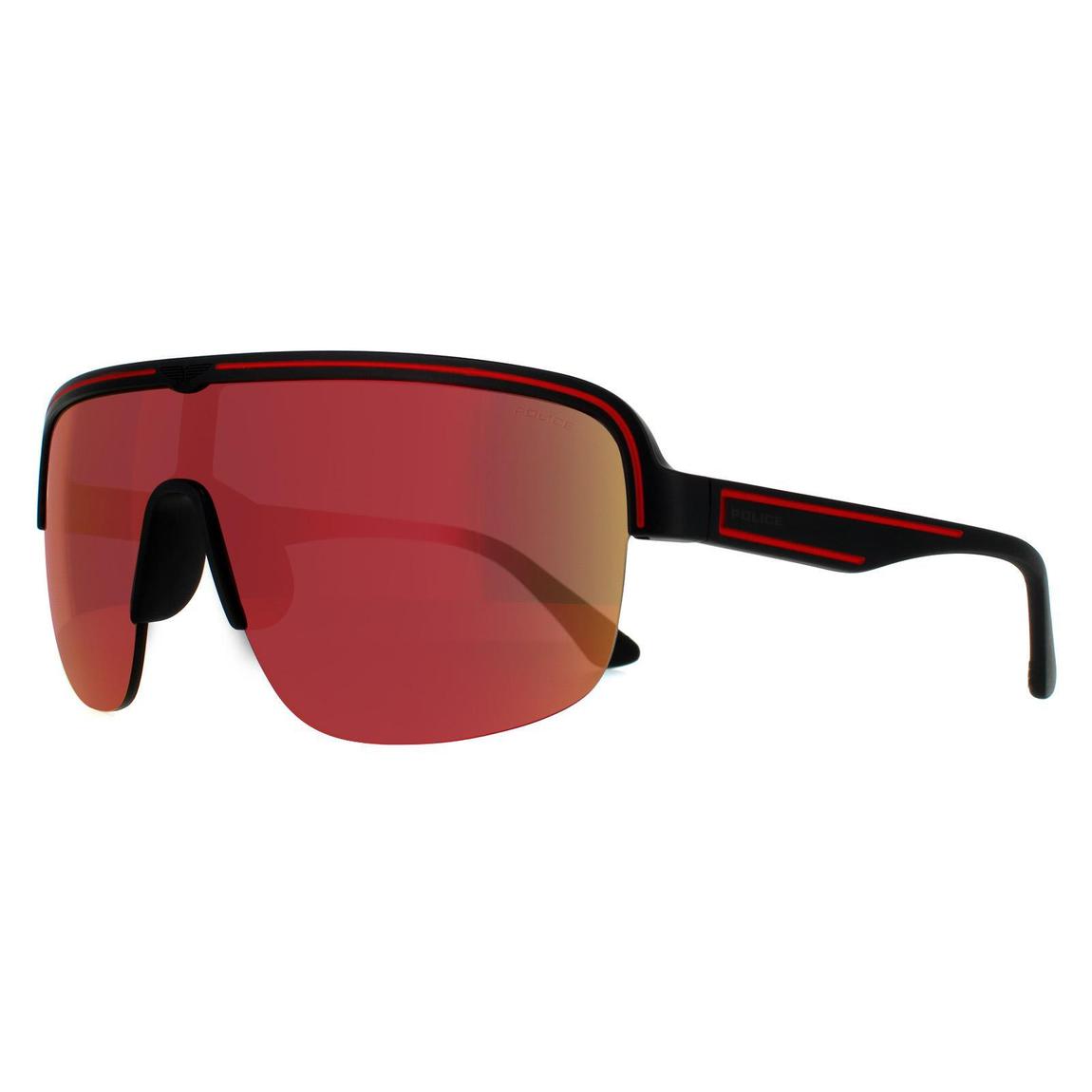Police Sunglasses SPLB47M Arcade 3 6VPX Matte Dark Grey Multilayer Red main product photo