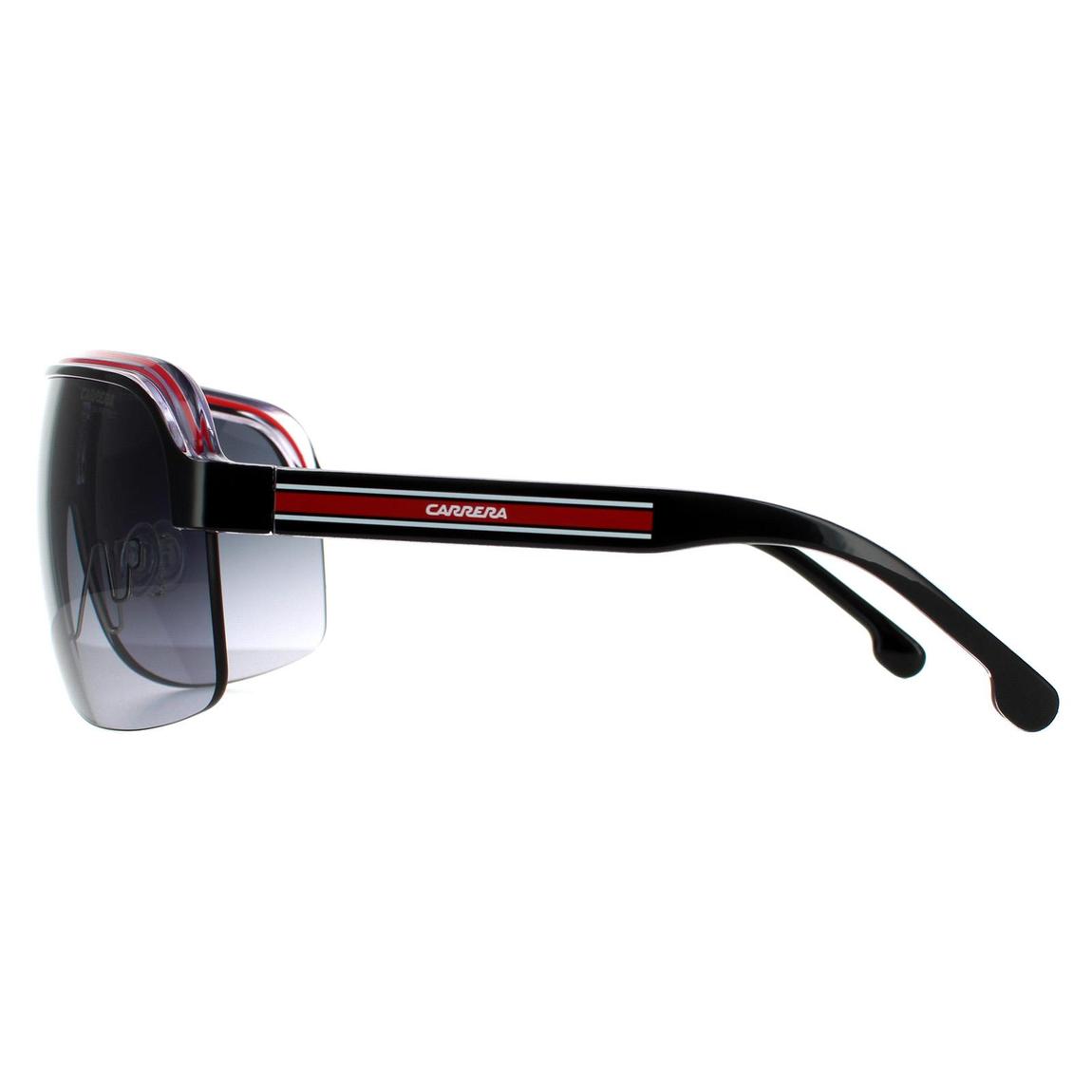 Carrera Sunglasses Topcar 1/N T4O 9O Black Crystal White Red Dark Grey Gradient main product photo
