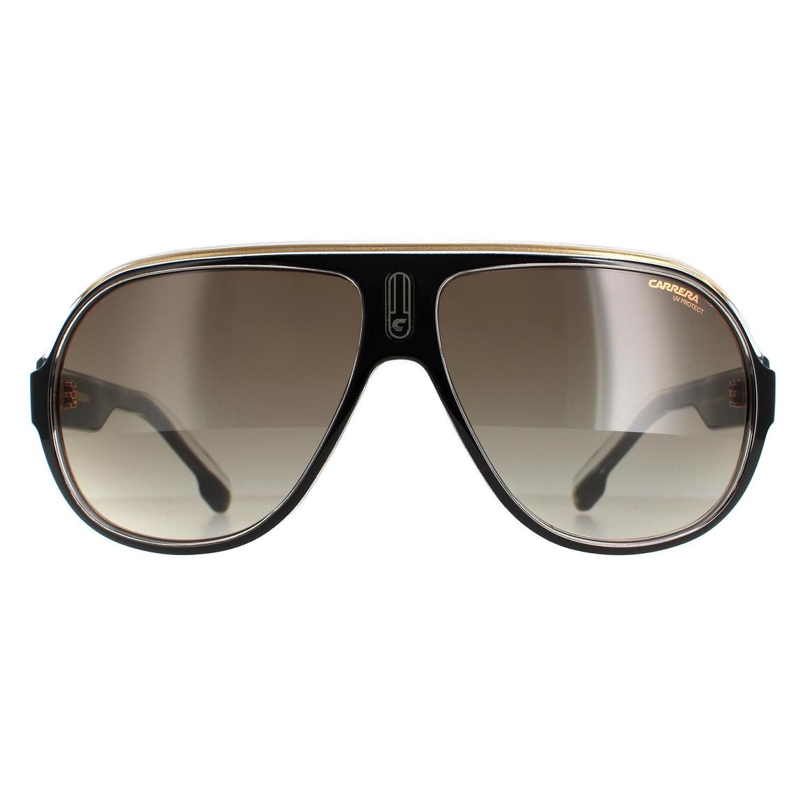 Carrera Sunglasses Speedway/N 2M2 HA Black Gold Brown Gradient main product photo
