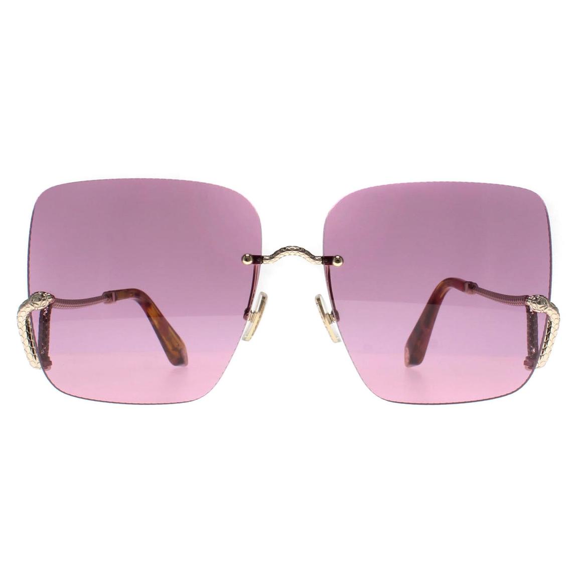 Roberto Cavalli Sunglasses SRC061 0594 Shiny Light Gold Violet main product photo