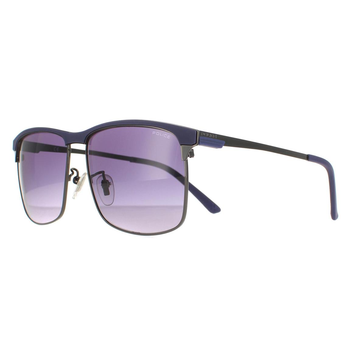 Police Sunglasses SPL570N Crossover 2 0568 Matte Blue Gunmetal  Blue Gradient main product photo