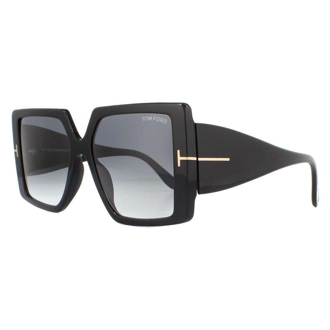 Tom Ford Sunglasses Quinn FT0790 01B Shiny Black Grey Smoke Gradient main product photo