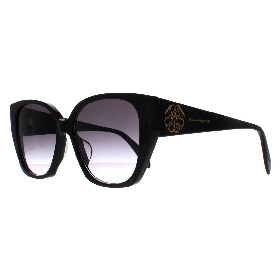 Alexander McQueen Sunglasses AM0284S 002 Black Grey Gradient main product photo