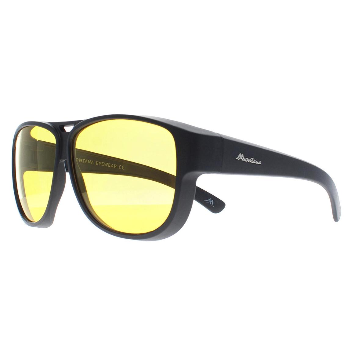 Montana Fit Over Glasses Night Driving Sunglasses FO6 C Matte Black Yellow Polarized main product photo