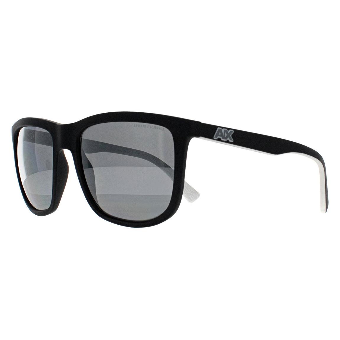 Armani Exchange Sunglasses AX4093S 8078Z3 Matte Black Silver Mirror Polarized main product photo