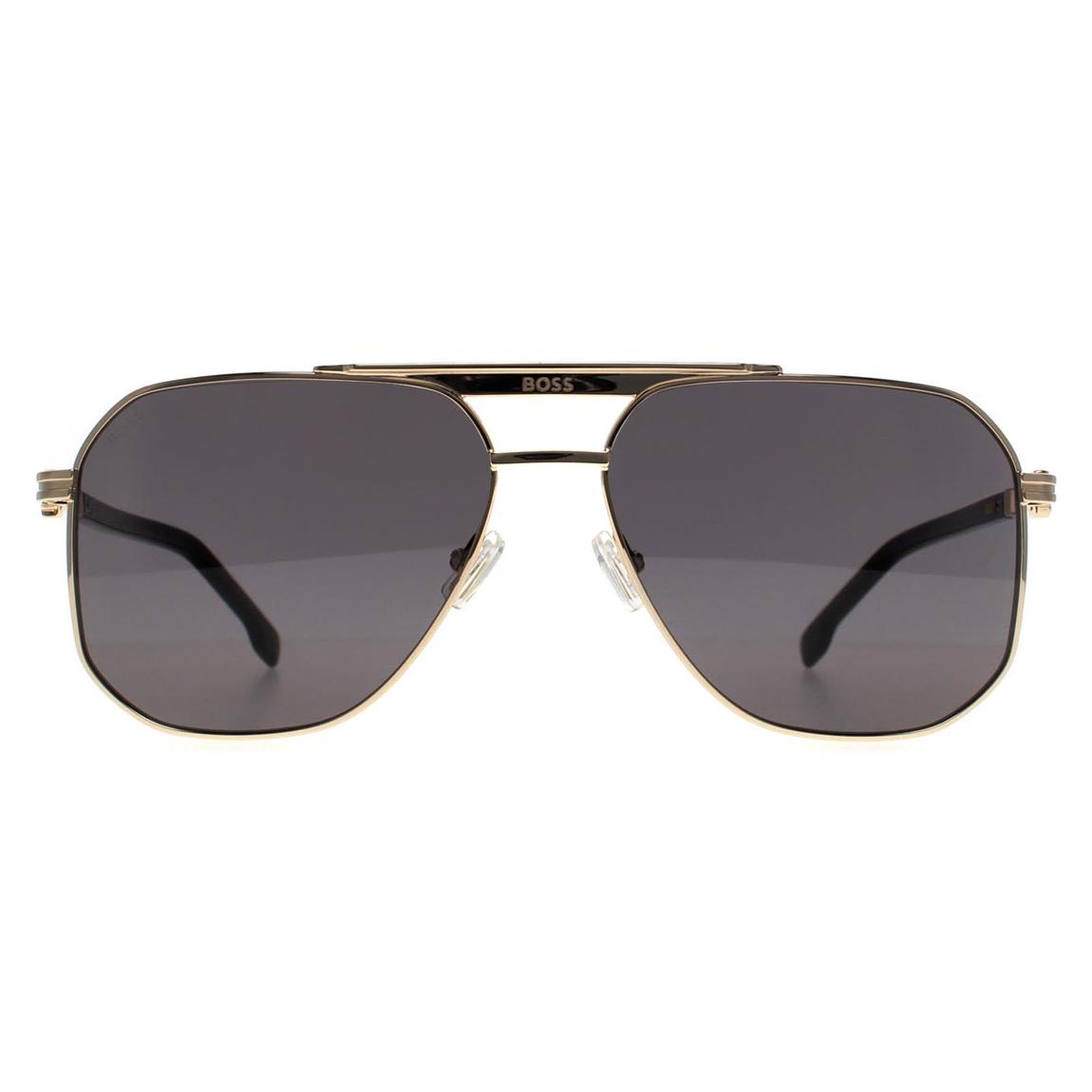 Hugo Boss Sunglasses BOSS 1743/S RHL 2K Gold Black Grey Anti Reflective main product photo