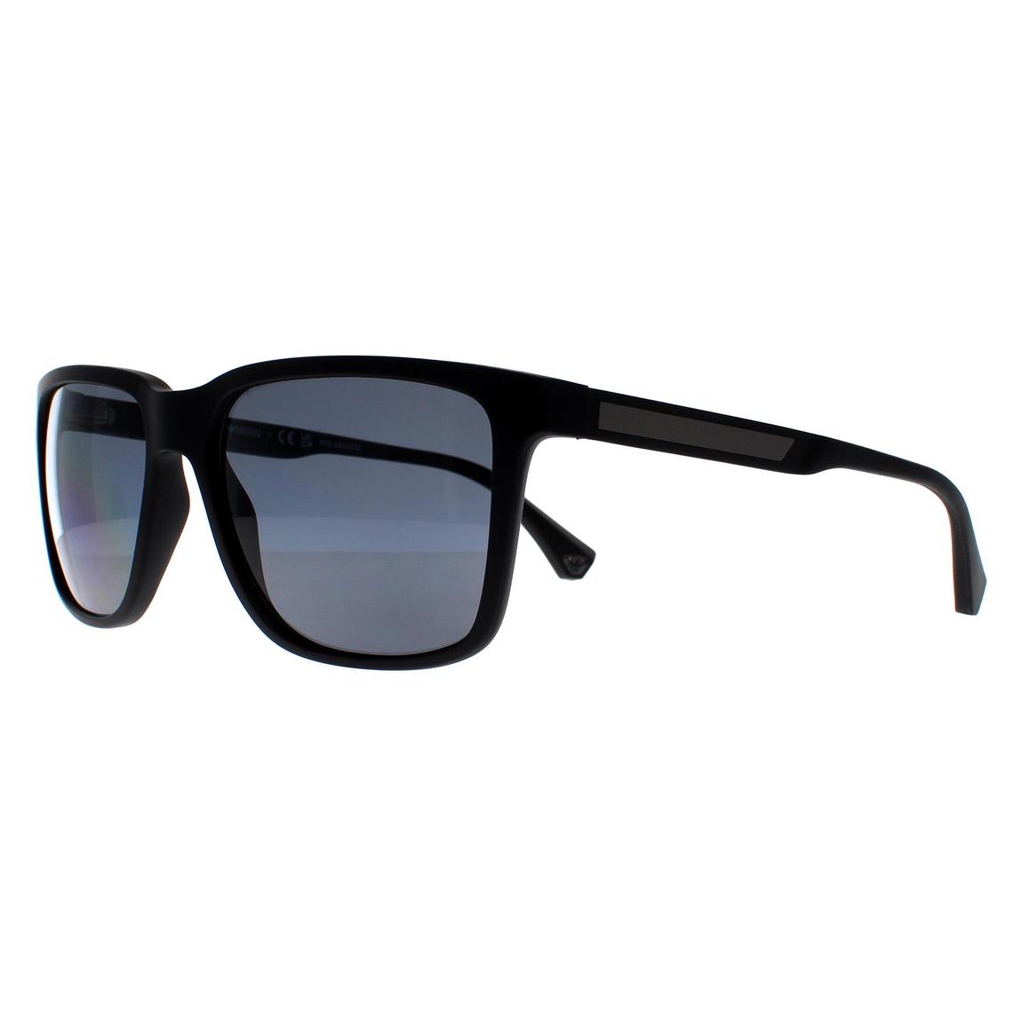 Emporio Armani Sunglasses EA4047 506381 Rubber Black Grey Polarized main product photo