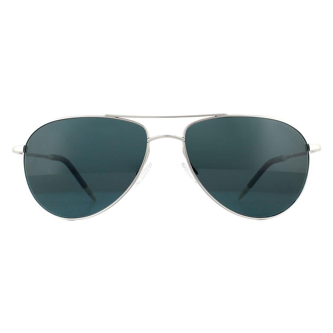 Oliver Peoples Sunglasses Benedict 1002 50363R Silver Blue Polarized main product photo