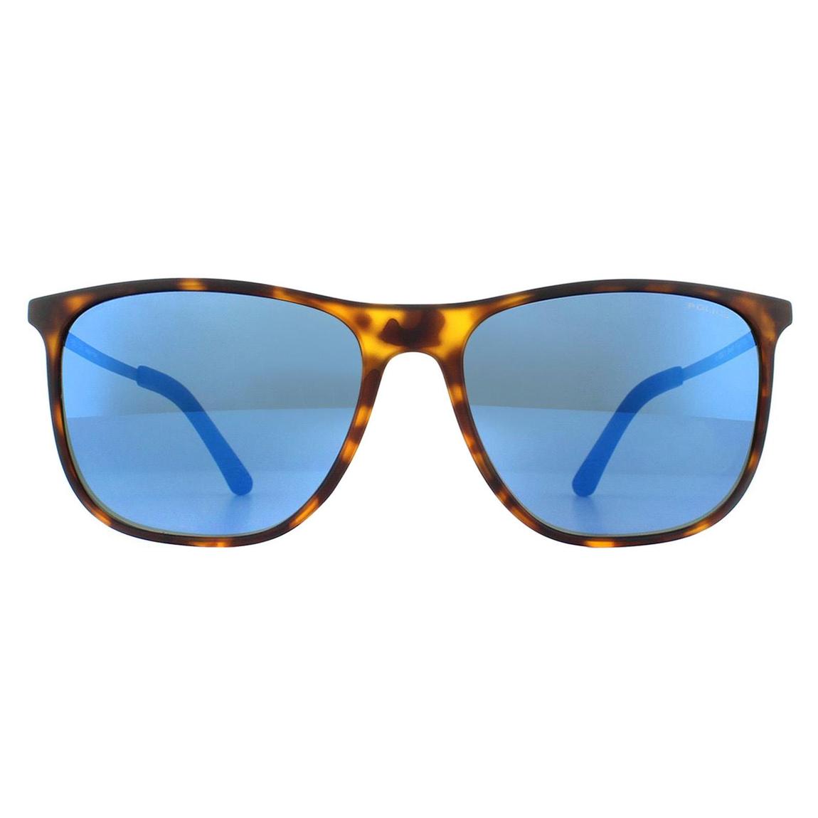 Police Sunglasses SPL567 Edge 5 7VEB Havana Rubberized Blue main product photo