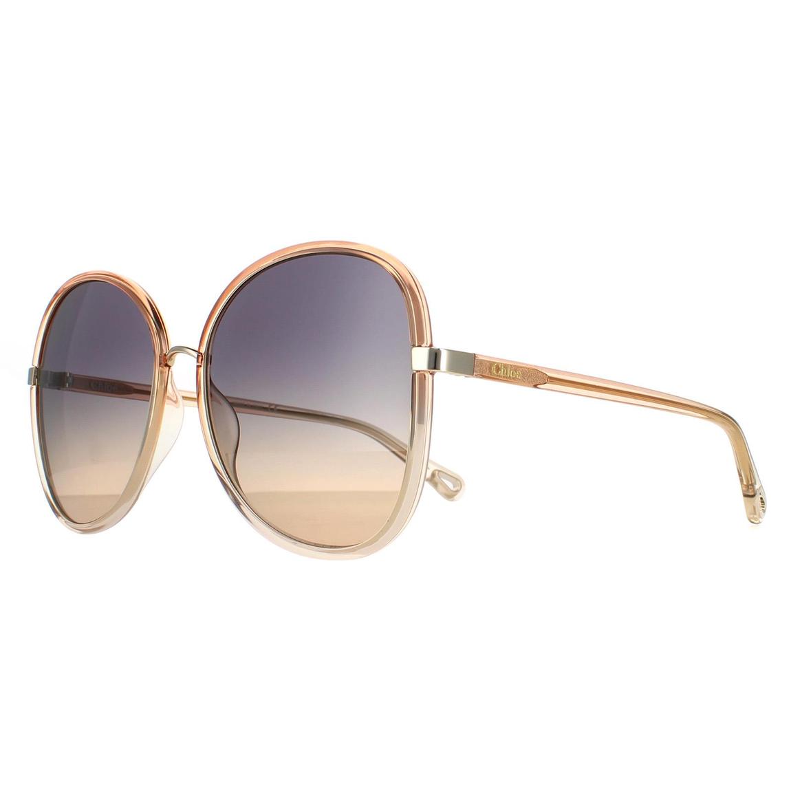 Chloe Sunglasses CH0030S Franky 004 Orange Crystal Blue Gradient main product photo