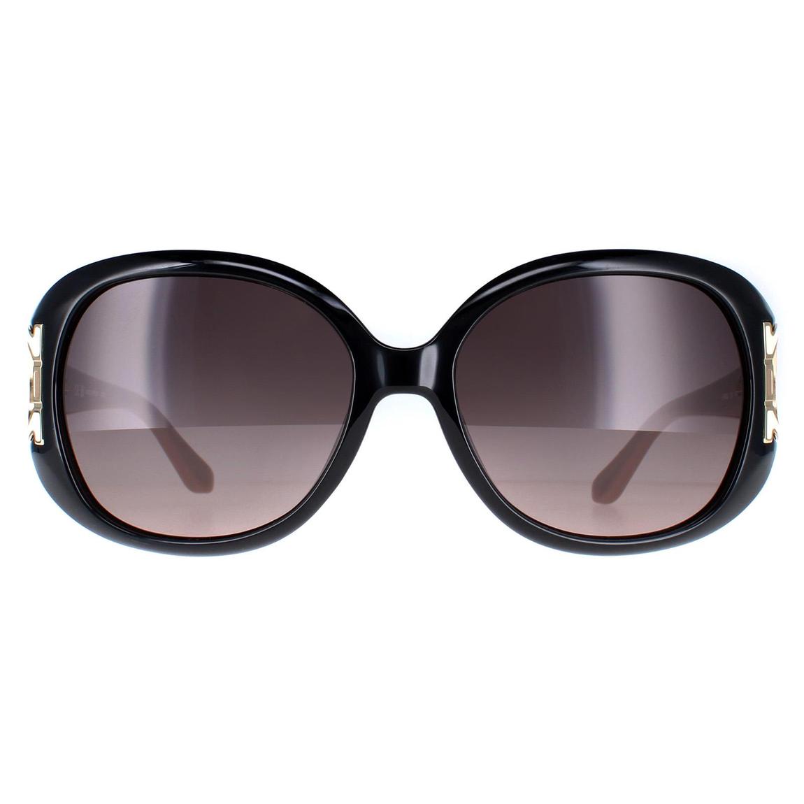 Salvatore Ferragamo Sunglasses SF668 001 Black Taupe Brown Gradient main product photo