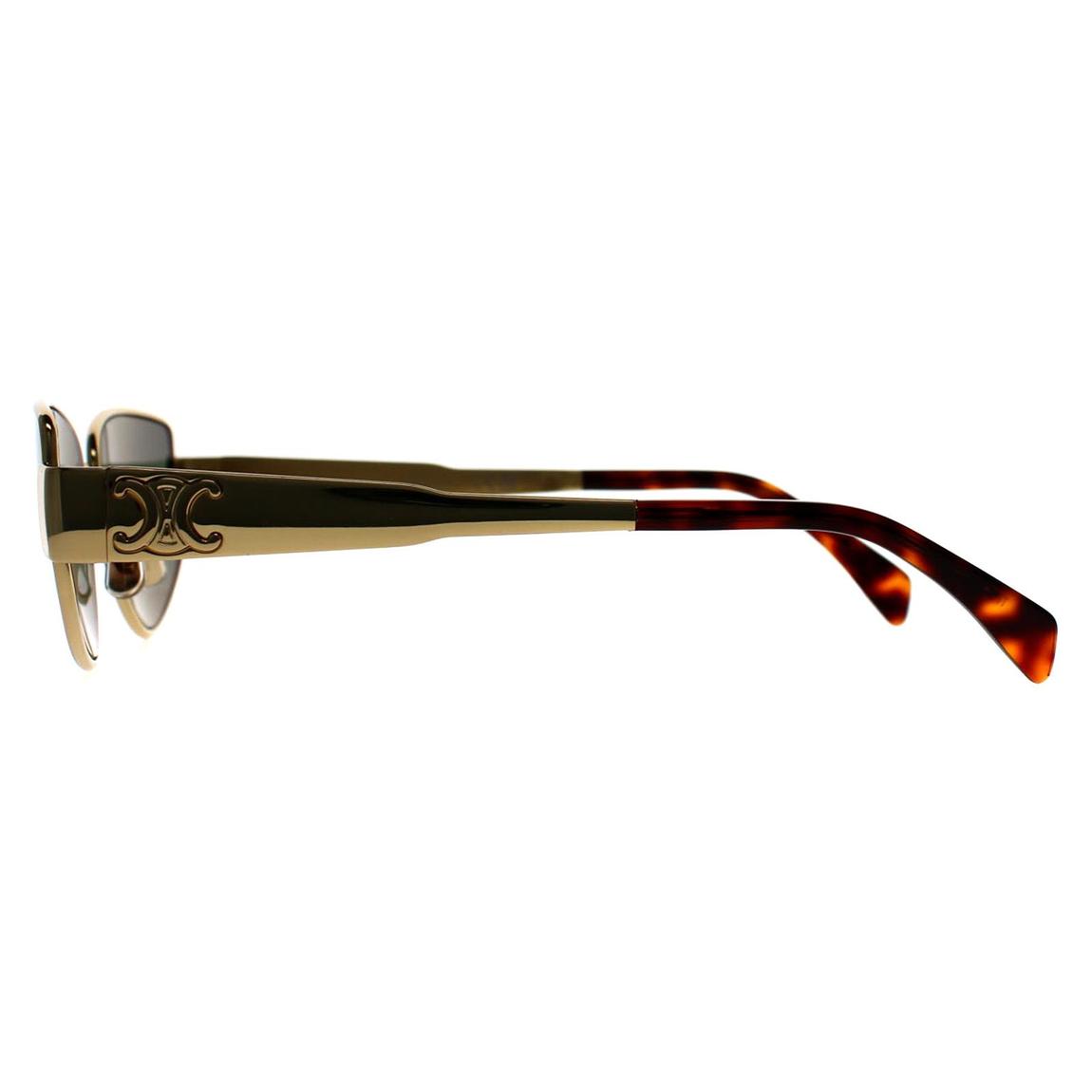 Celine Sunglasses Metal Triomphe CL40293U 30N Shiny Endura Gold Green main product photo