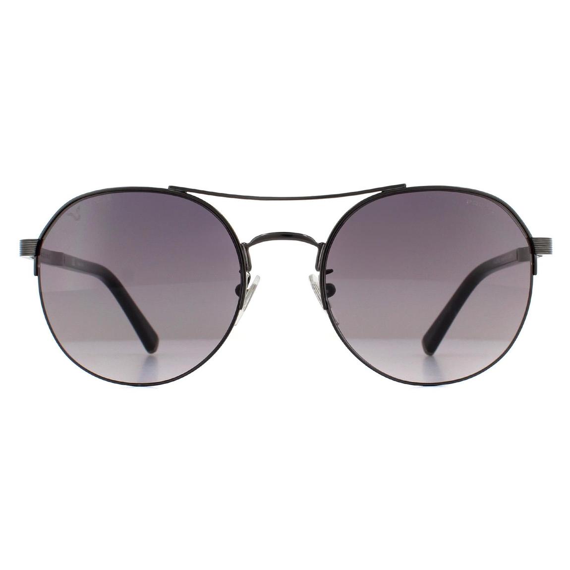 Police Sunglasses SPLA24 Lewis 03 0568 Shiny Gunmetal Smoke Gradient main product photo