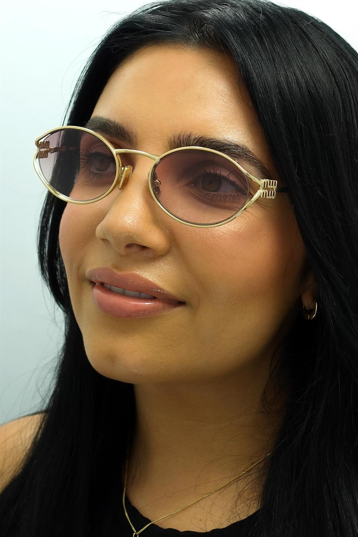 Miu Miu Sunglasses MU52YS 5AK06S Gold Brown Gradient Violet main product photo