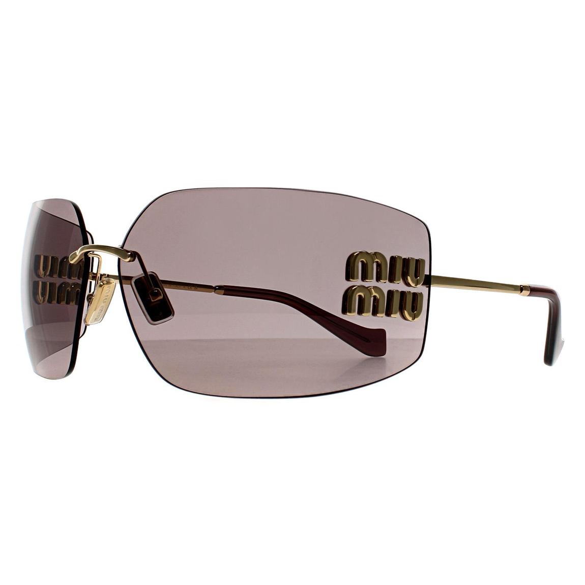 Miu Miu Sunglasses MU54YS 5AK06I Gold Light Purple Brown main product photo
