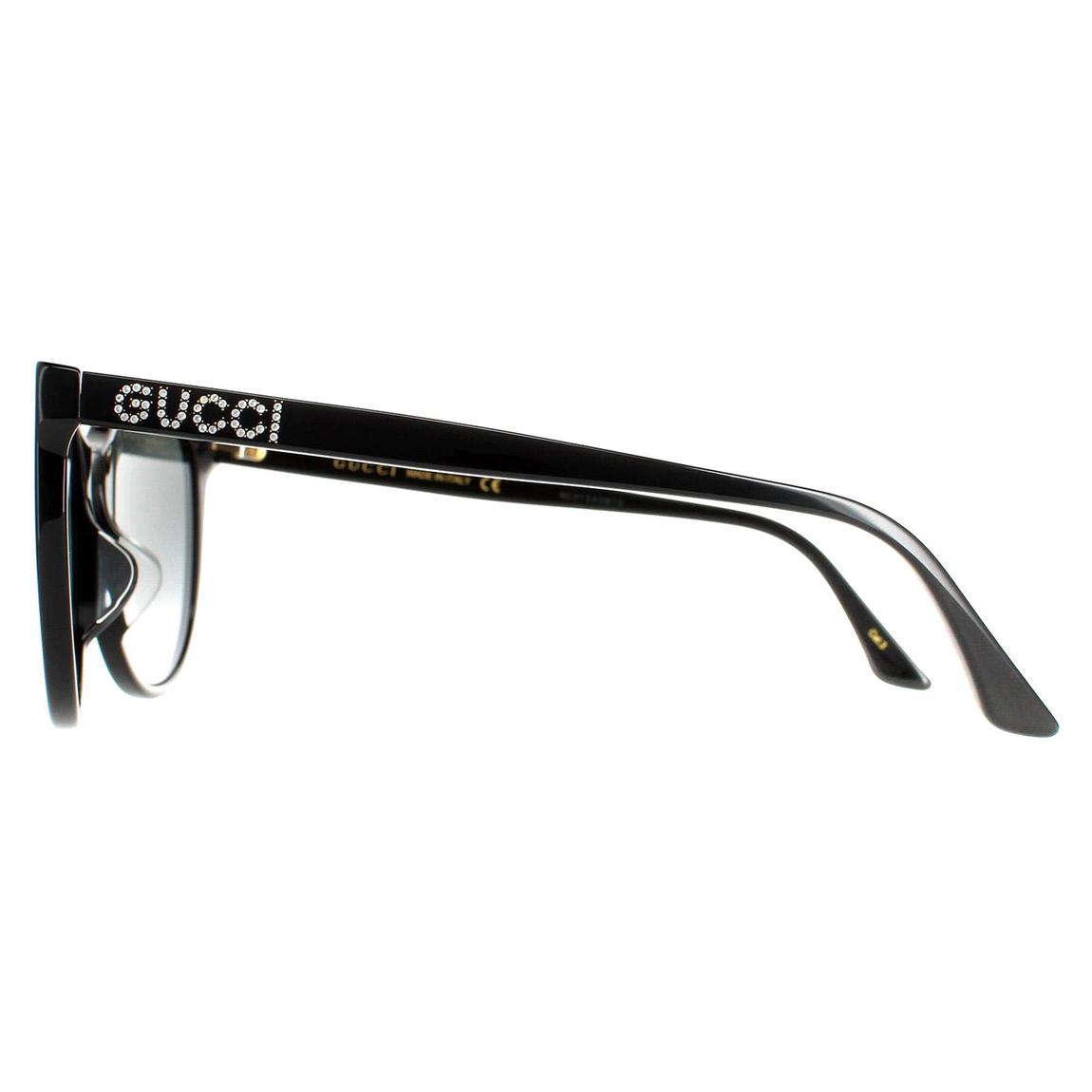 Gucci Sunglasses GG0729SA 001 Shiny Black Grey Gradient main product photo