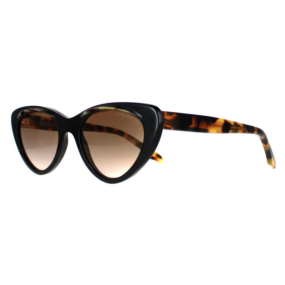Cutler and Gross Sunglasses 1321 004 Black Yellow Brown Gradient main product photo