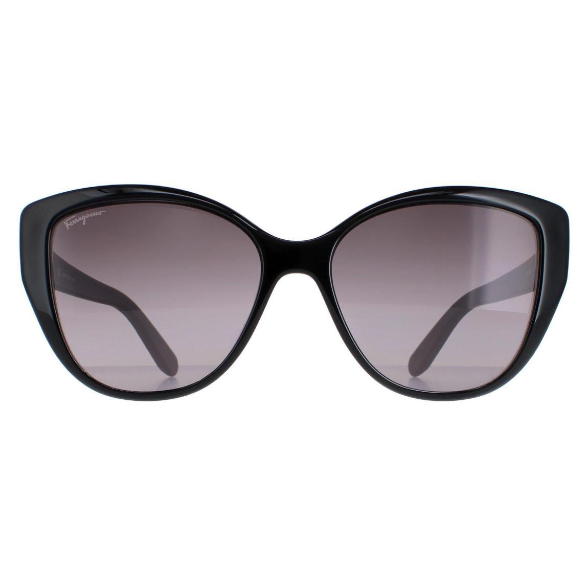 Salvatore Ferragamo Sunglasses SF912S 001 Black with Flower Print Grey Gradient main product photo