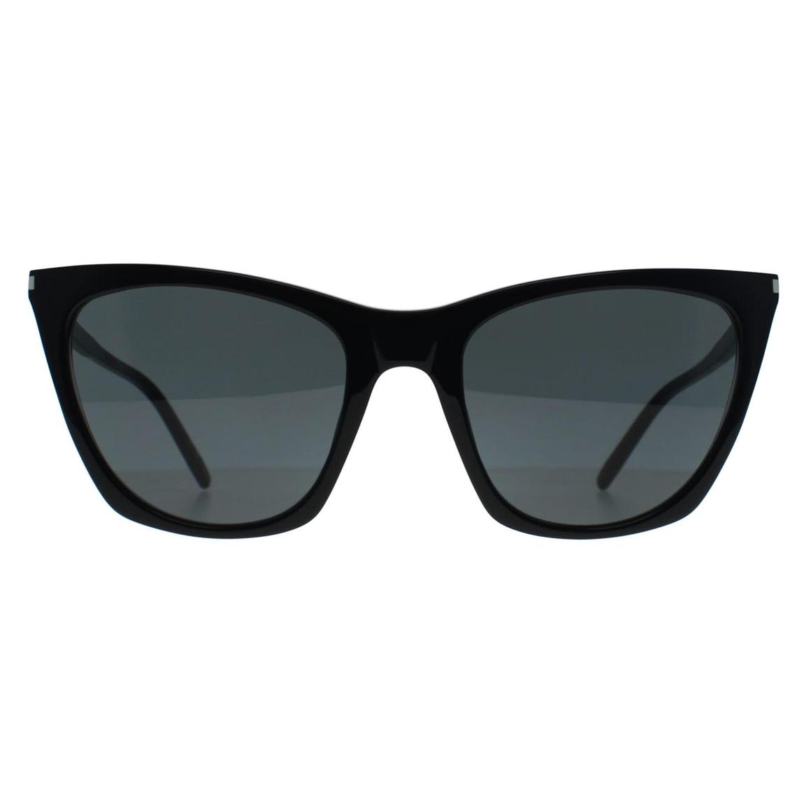 Saint Laurent Sunglasses SL 214 Kate Thin 001 Shiny Black Grey main product photo