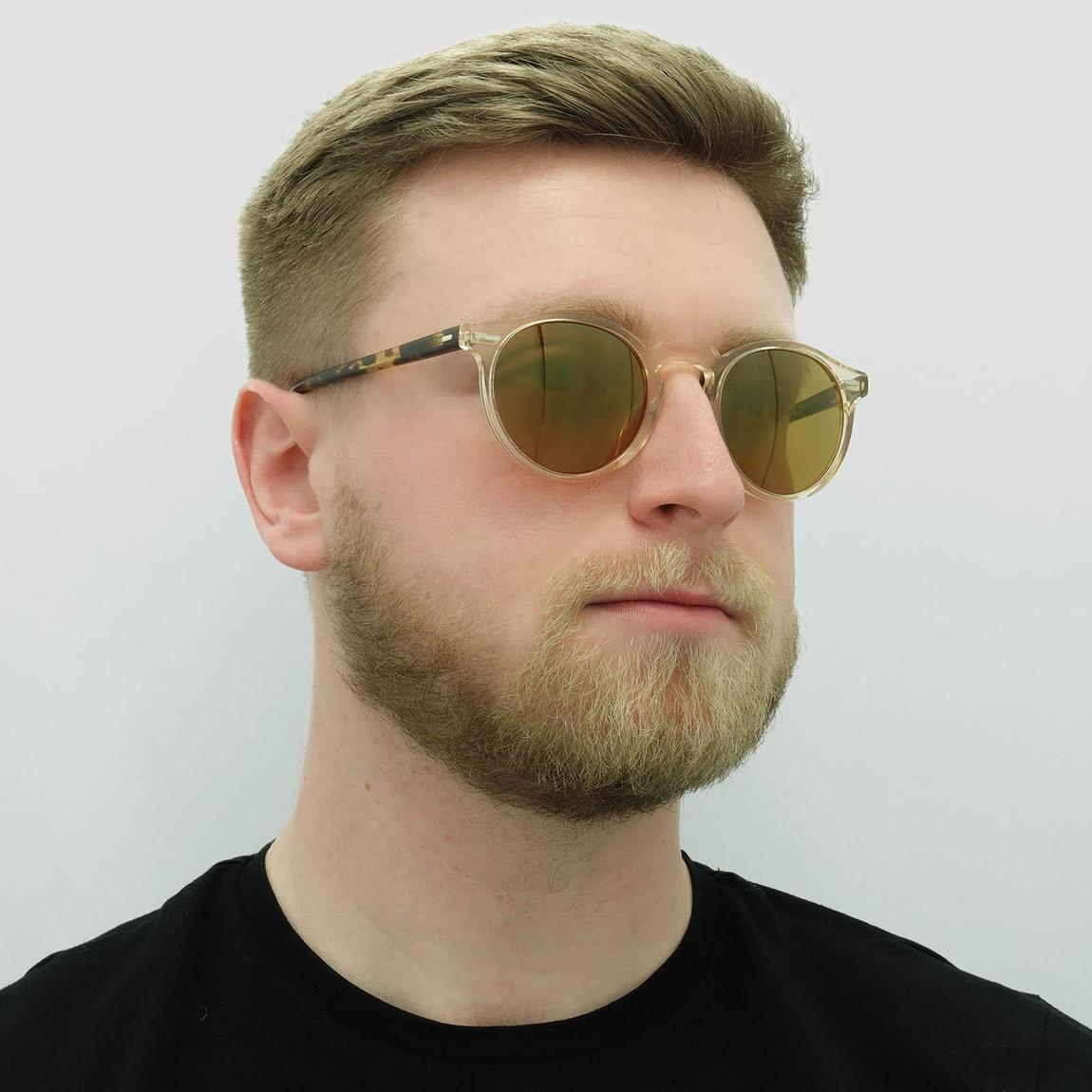 Oliver Peoples Sunglasses Gregory Peck 5217 1485W4 Honey Dark Brown Gold Mirror main product photo