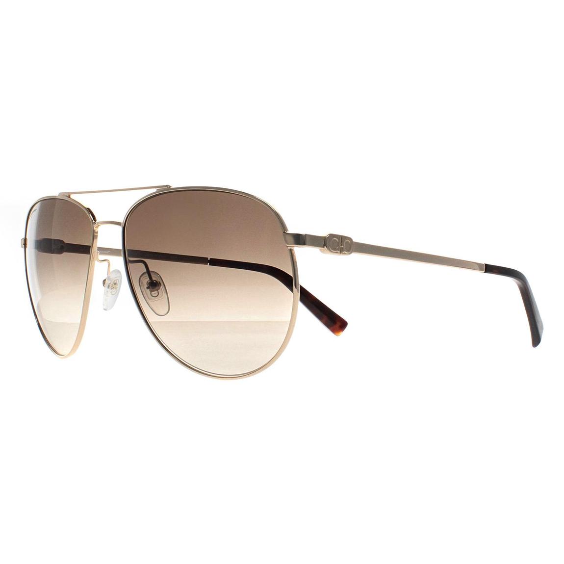 Salvatore Ferragamo Sunglasses SF157S 717 Gold Gray Gradient main product photo