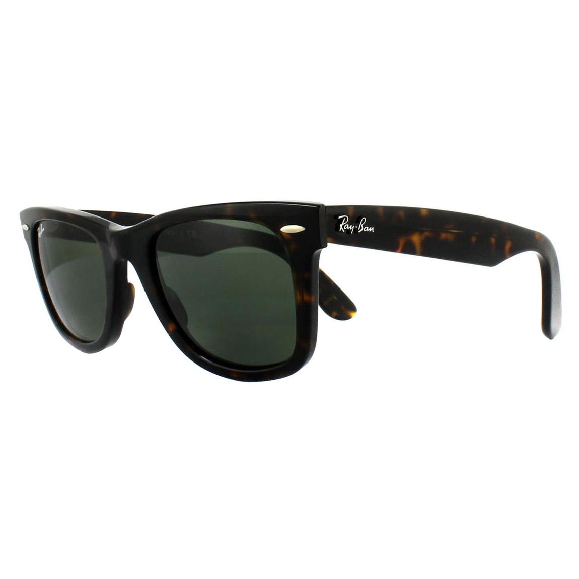 Ray-Ban Sunglasses Wayfarer 2140 902 Tortoise Green G-15 Medium 50mm main product photo