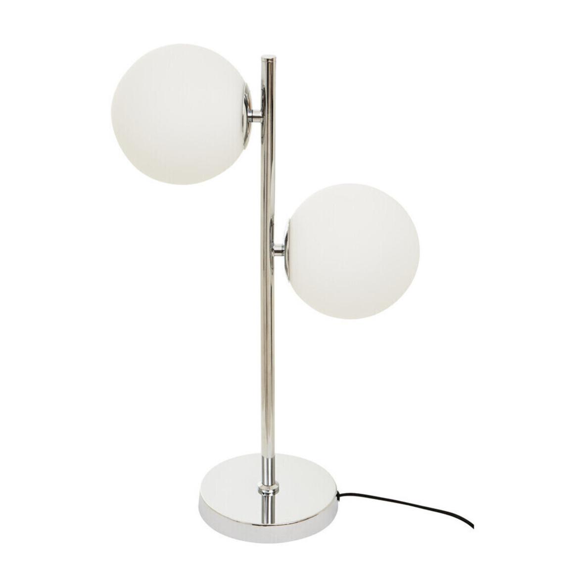 Karter White Glass With Chrome Table Lamp main product photo