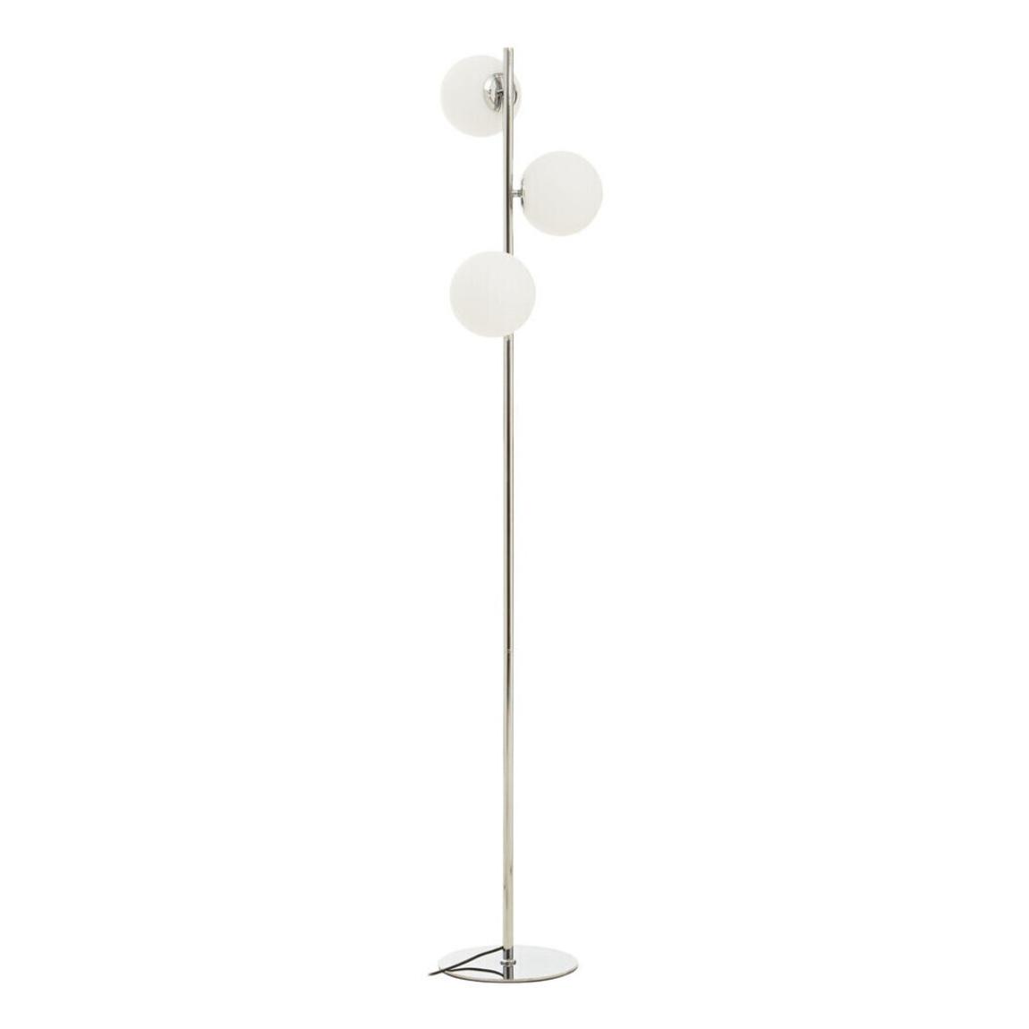 Karter Chrome Finish And White Glass Floor Lamp main product photo