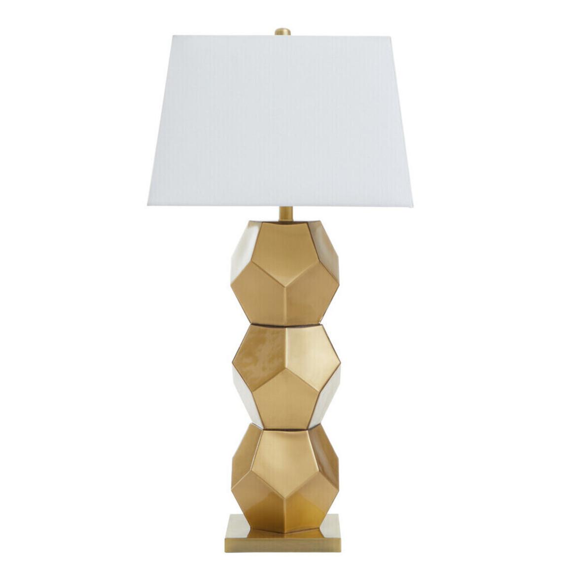 Eleri Gold Glass Table Lamp with Brushed Gold Base main product photo
