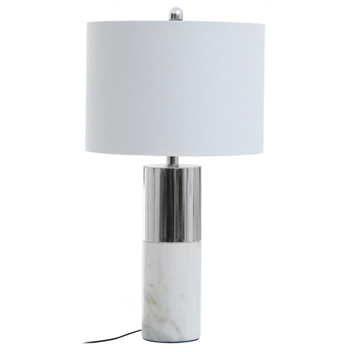 Eben Marble Base Table Lamp with Ivory Shade main product photo