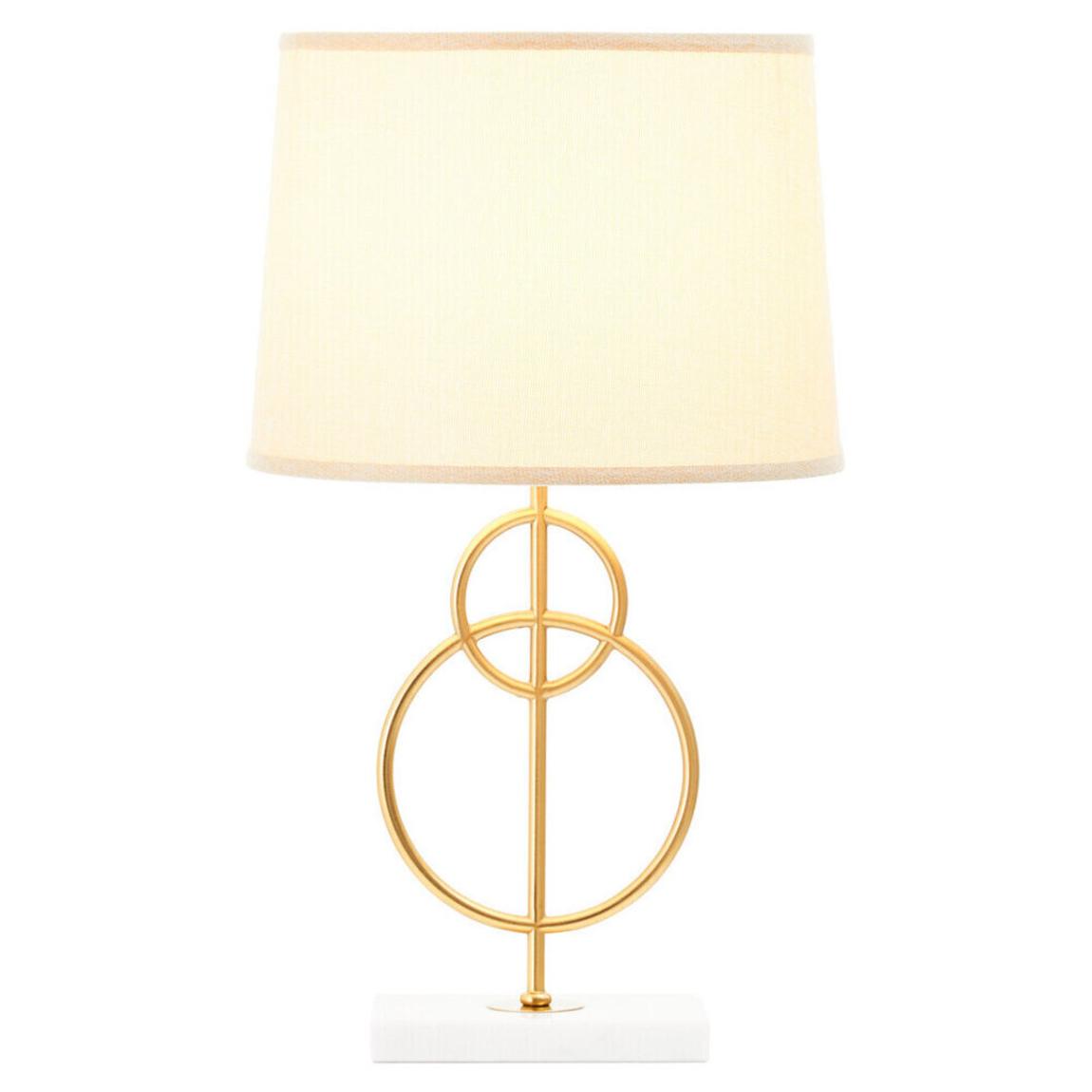 Zara White And Gold Circles Table Lamp main product photo