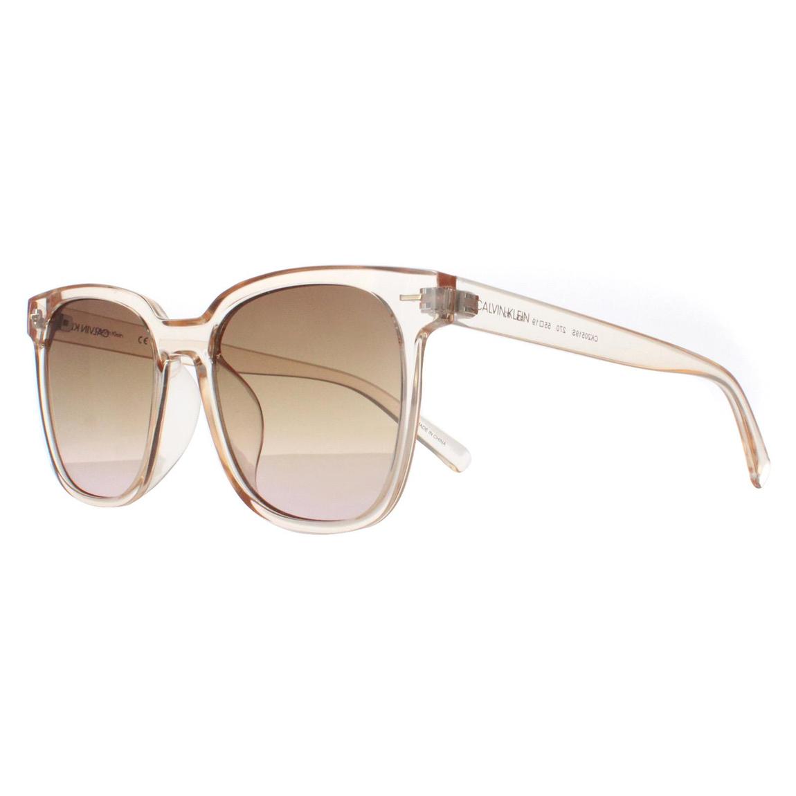 Calvin Klein Sunglasses CK20519S 270 Crystal Beige Brown Brown Gradient main product photo