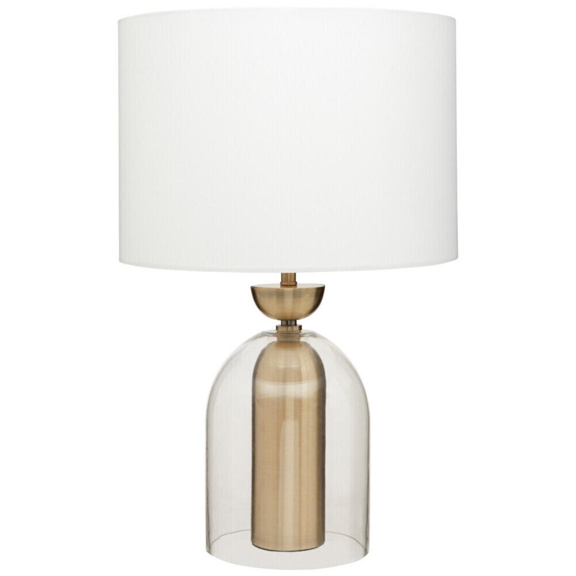 Sellis Clear Glass and Antique Brass Finish Metal Table Lamp main product photo