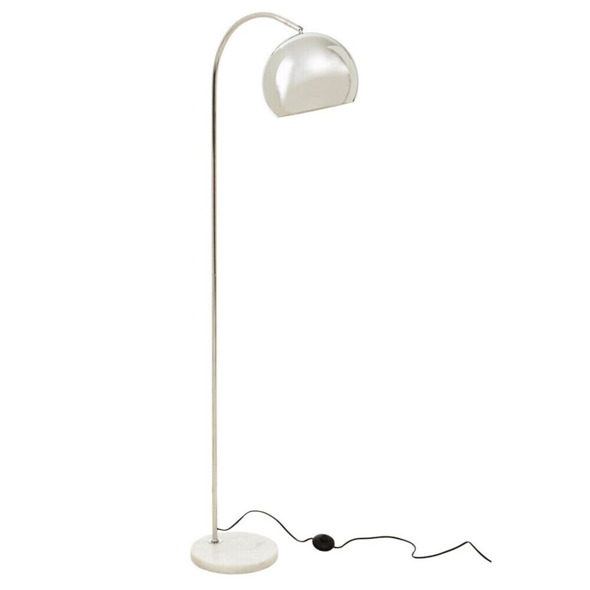 Karter Floor Chrome Finish Lamp With White Base main product photo