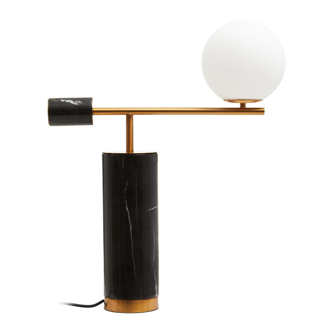 Marmo Black Marble Table Lamp With White Shade main product photo