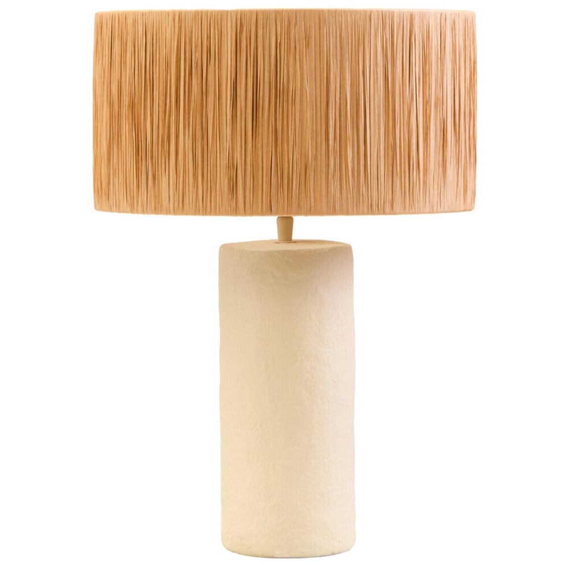 Carta Natural Papier Mache Table Lamp With Natural Raffia Shade main product photo