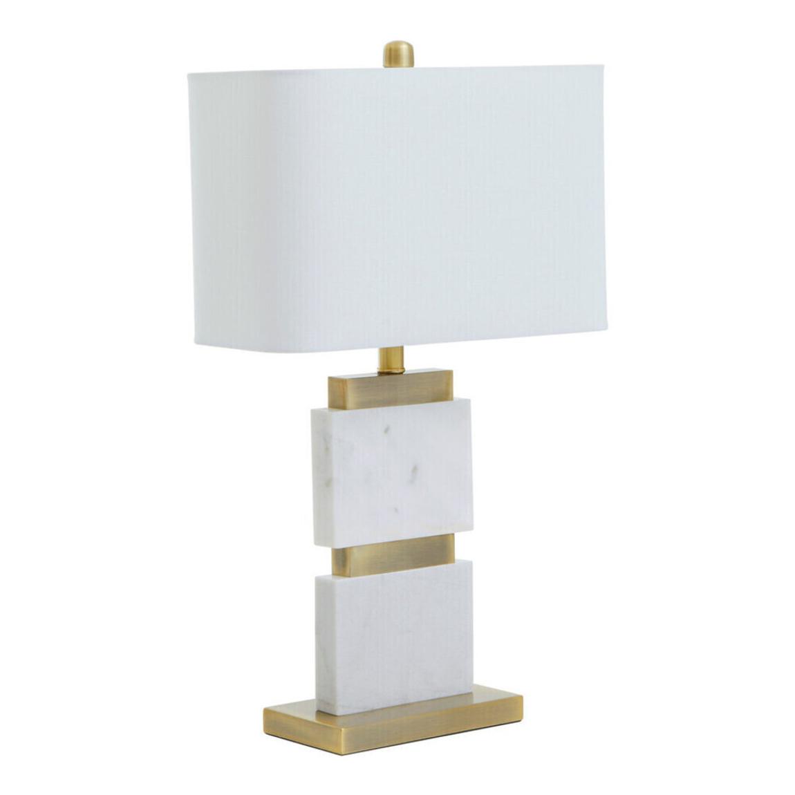 Eira Table Lamp with Marble Base and Ivory Shade main product photo