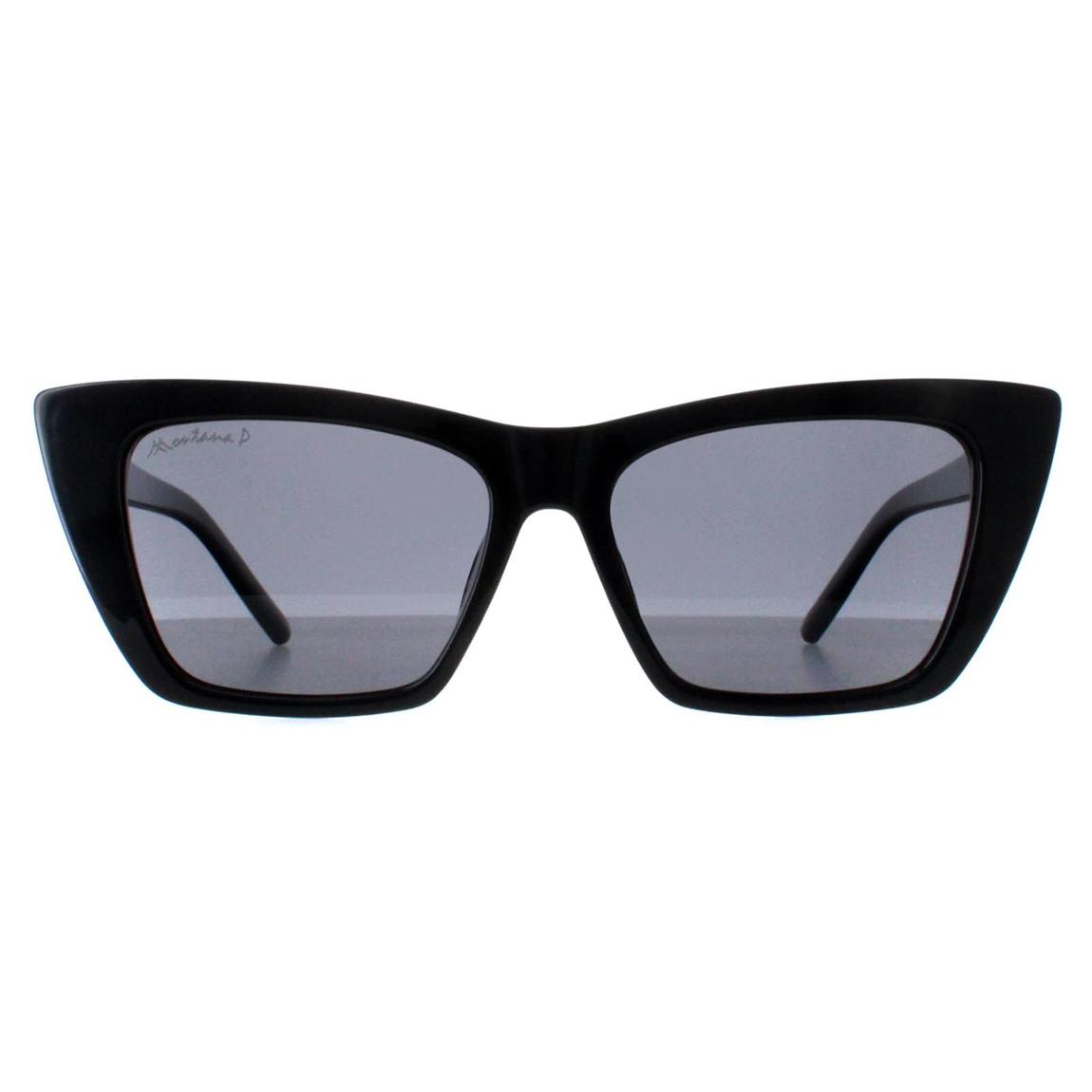 Montana Sunglasses MP64 Shiny Black Smoke Polarized main product photo