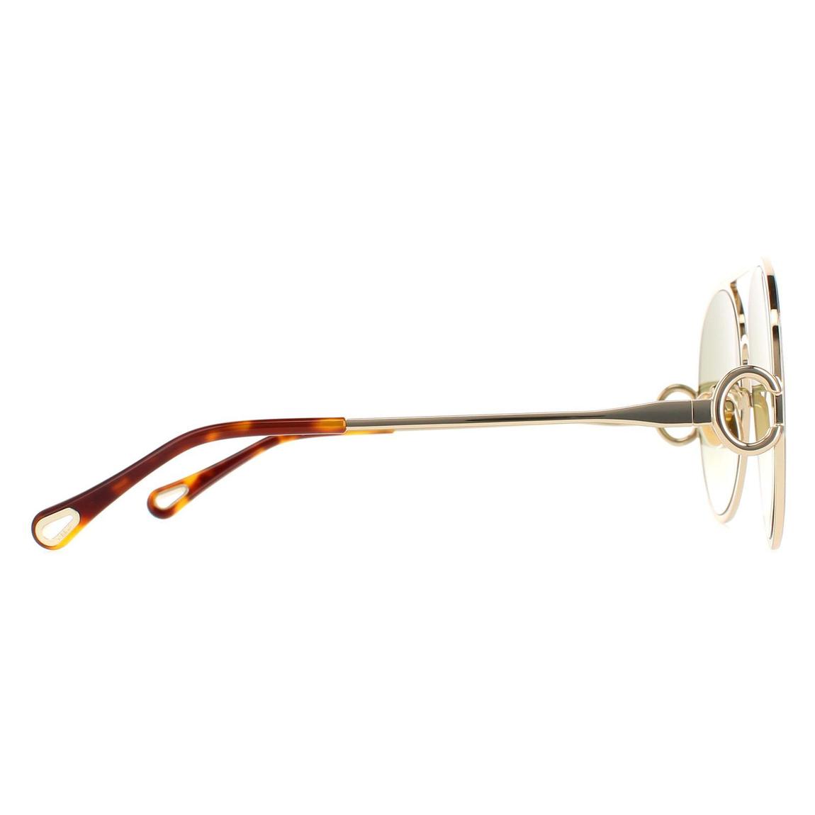 Chloe Sunglasses CH0145S 002 Gold Havana Green Gradient main product photo