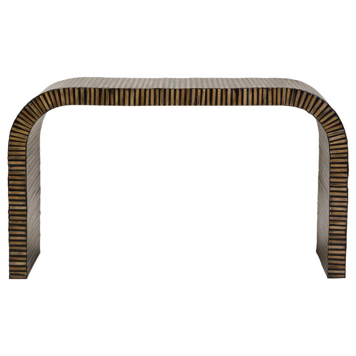 Bambusa Bamboo Inlay Curved Console Table main product photo