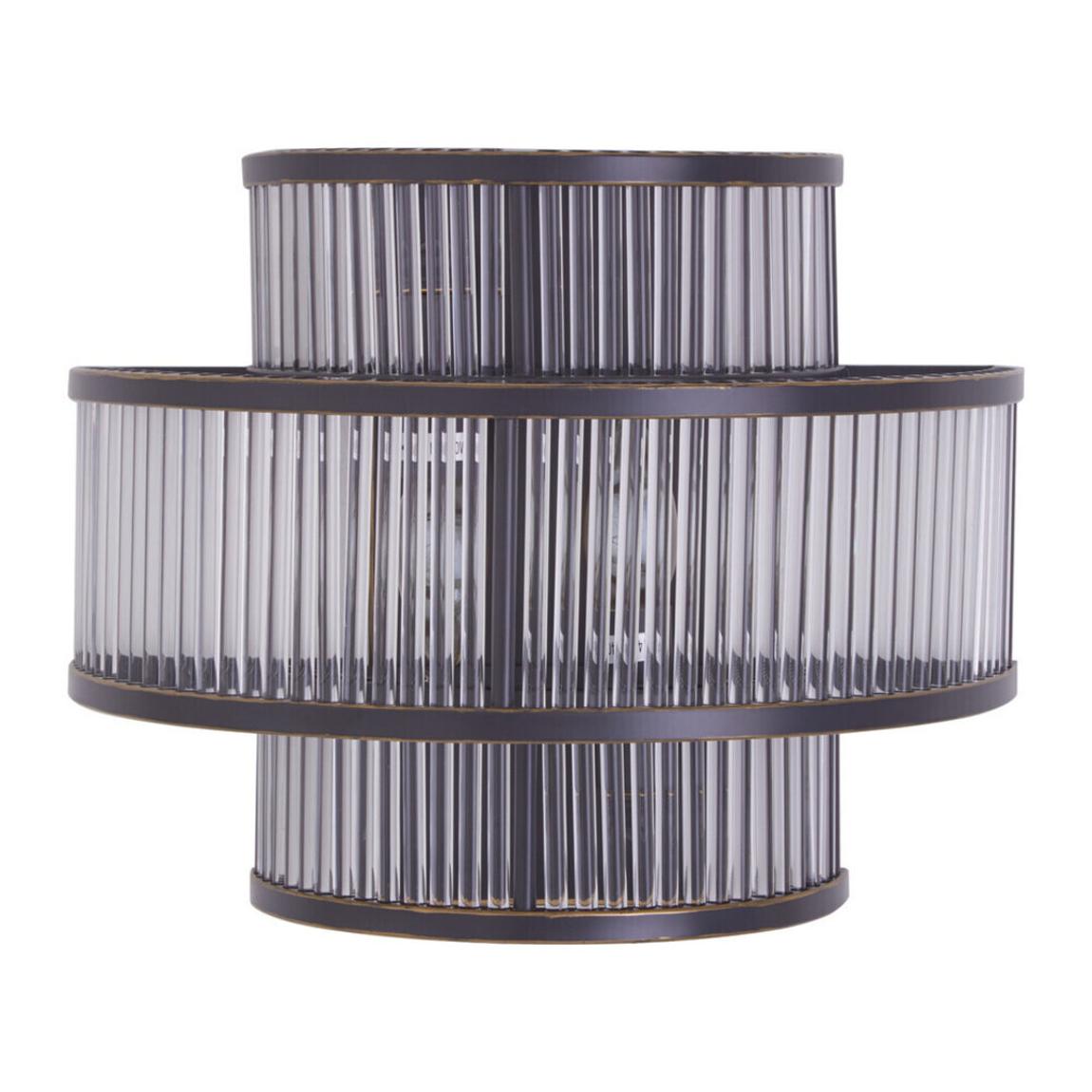 Salasco 3 Tier Black Finish Glass Wall Light main product photo