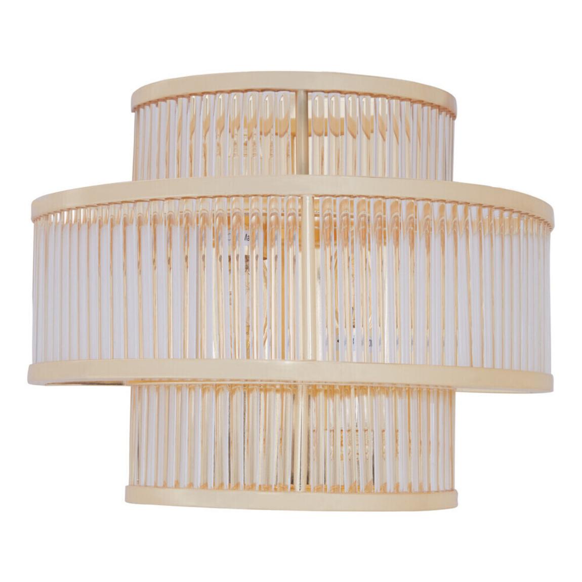 Salasco 3 tier glass wall light with warm metallic iron frame main product photo
