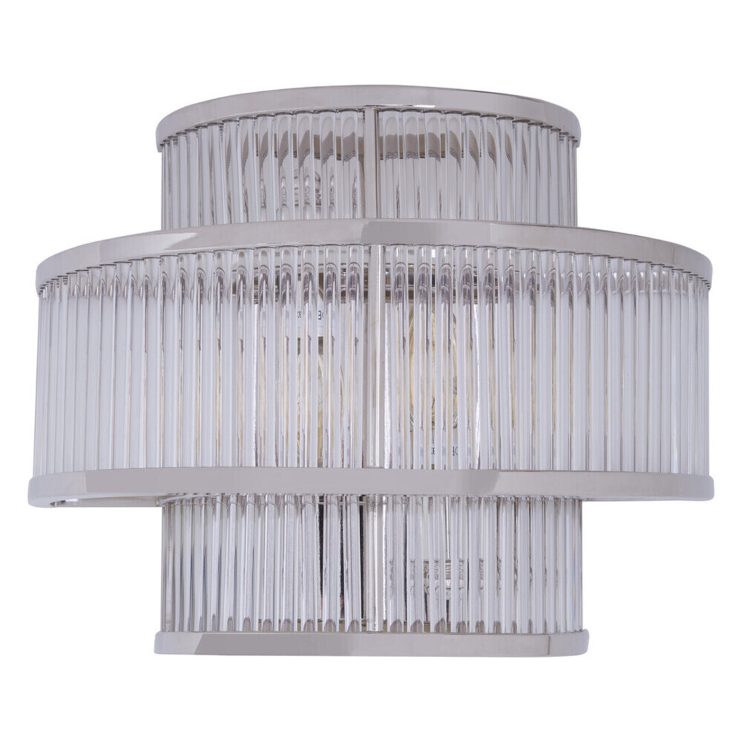 Salasco 3 Tier Nickel Finish Glass Wall Light main product photo