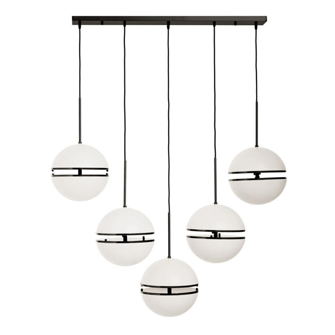 Abira Five Ball Matte Black Pendant Light main product photo