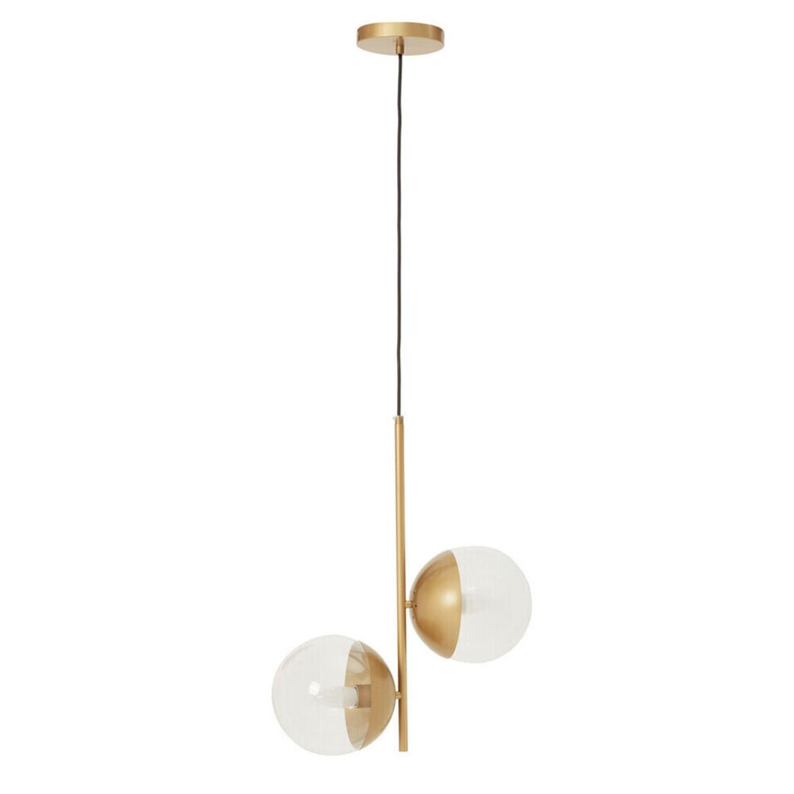Revive Gold Finish Pendant Light With Two Glass Shades main product photo