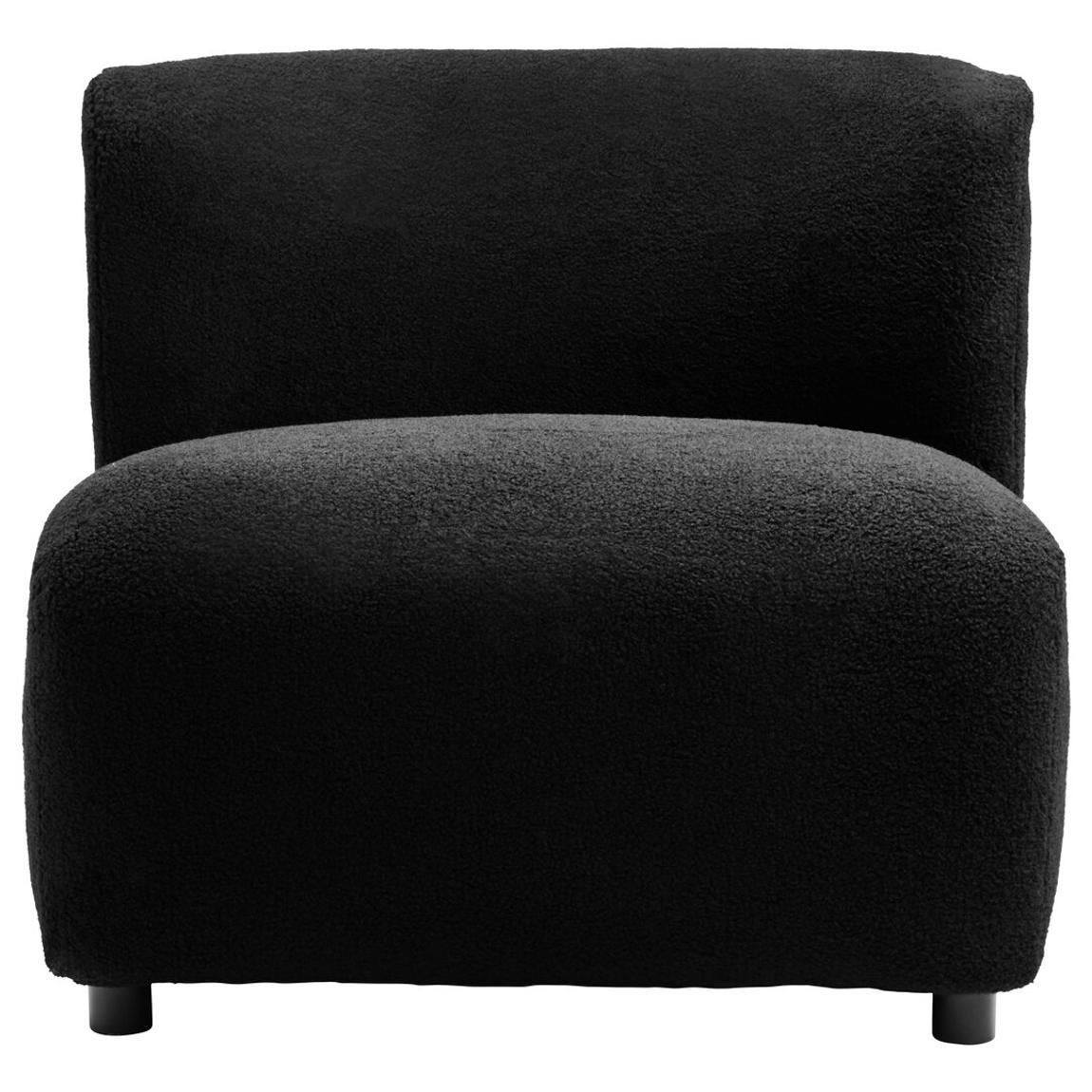 Montreal Black Boucle Effect Curved Lounge Chair With Swivel Base main product photo