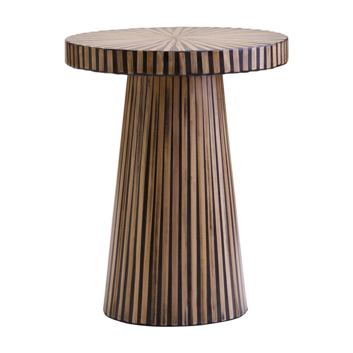 Bambusa Bamboo Inlay Round Side Table main product photo